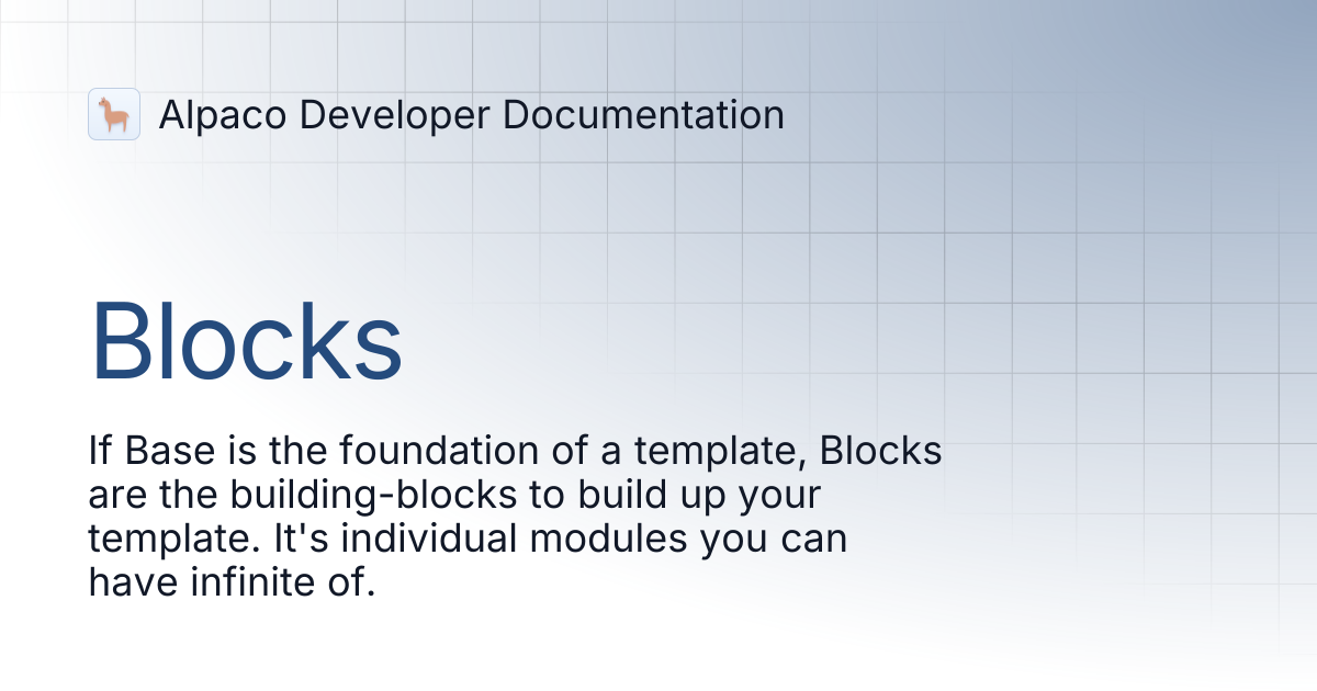 Blocks | Alpaco Developer Documentation